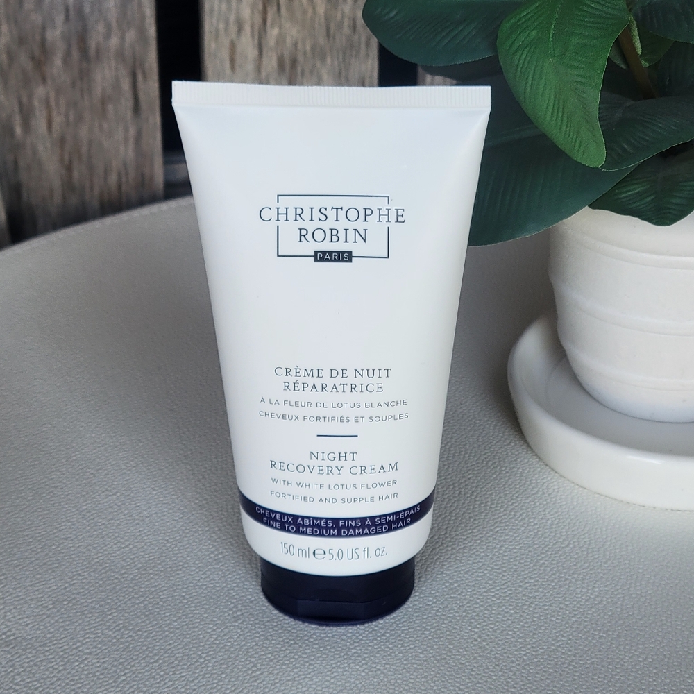 Christophe Robin night hair strength & recovery cream with White Lotus Flower